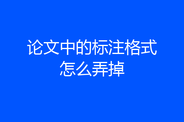 论文中的标注格式怎么弄掉