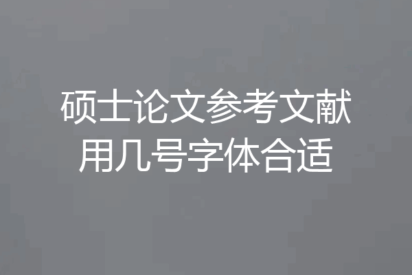 硕士论文参考文献用几号字体合适