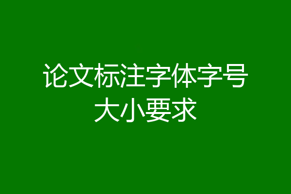 论文标注字体字号大小要求