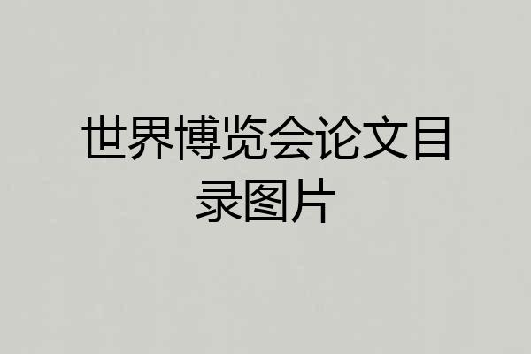 世界博览会论文目录图片