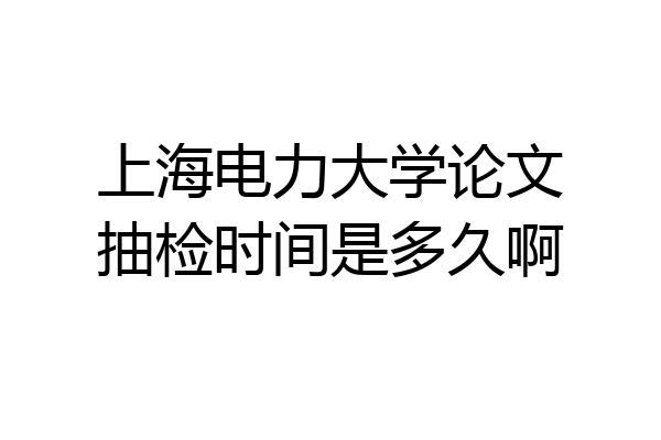 上海电力大学论文抽检时间是多久啊