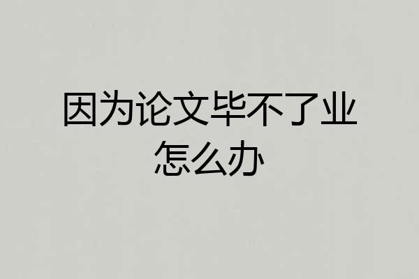 因为论文毕不了业怎么办
