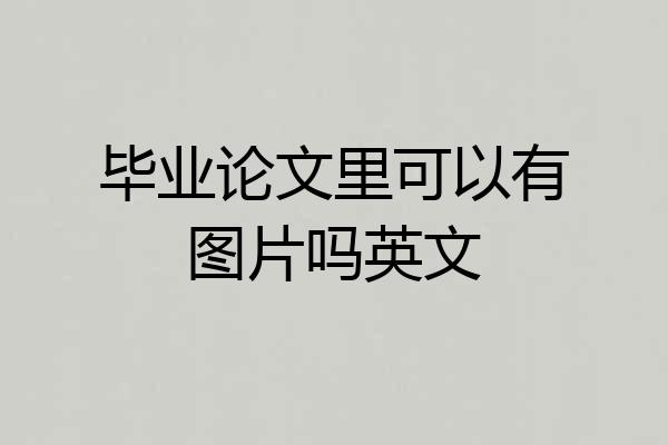 毕业论文里可以有图片吗英文