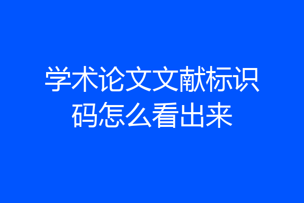 学术论文文献标识码怎么看出来