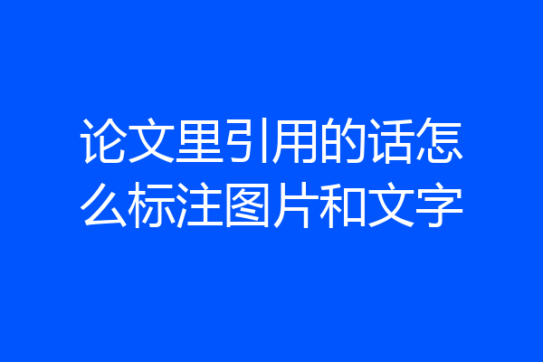 论文里引用的话怎么标注图片和文字