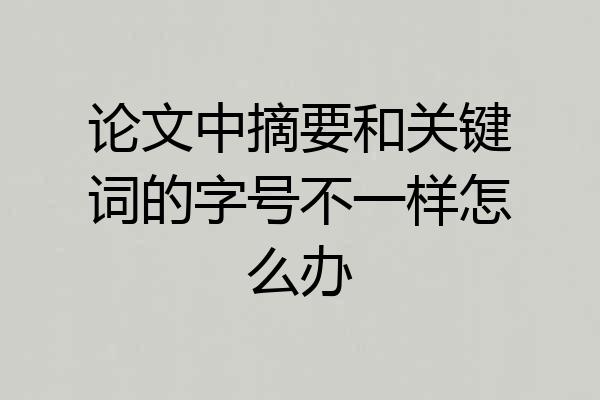 论文中摘要和关键词的字号不一样怎么办