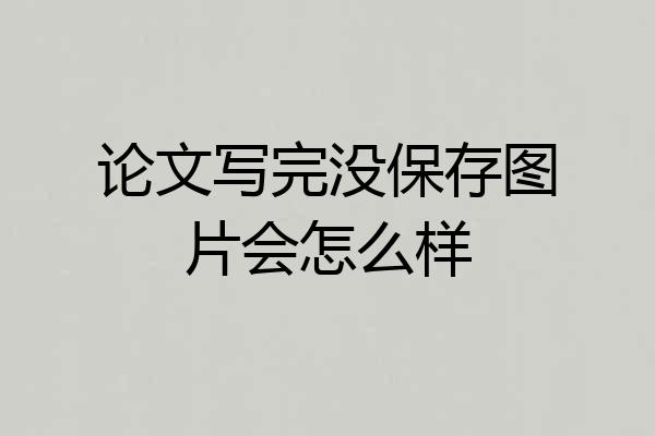 论文写完没保存图片会怎么样