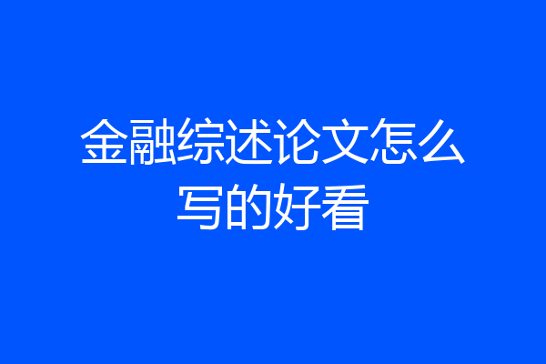 金融综述论文怎么写的好看
