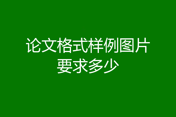 论文格式样例图片要求多少