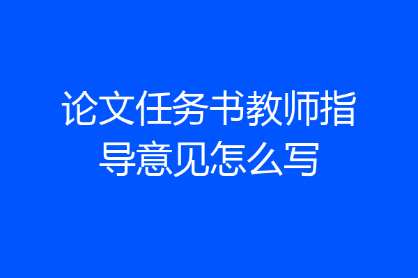 论文任务书教师指导意见怎么写