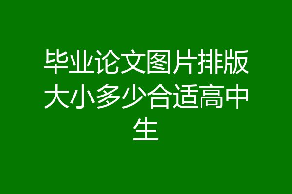 毕业论文图片排版大小多少合适高中生