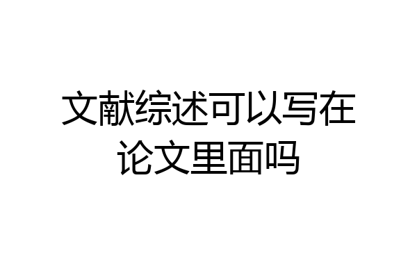 文献综述可以写在论文里面吗
