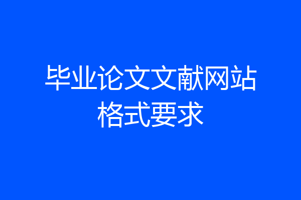 毕业论文文献网站格式要求