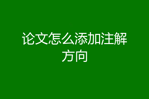 论文怎么添加注解方向