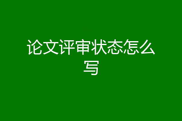 论文评审状态怎么写