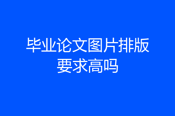 毕业论文图片排版要求高吗