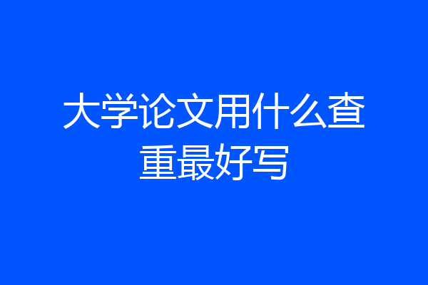 大学论文用什么查重最好写