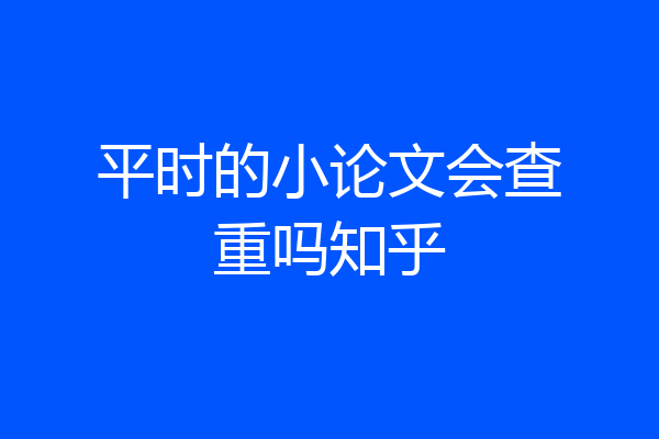 平时的小论文会查重吗知乎