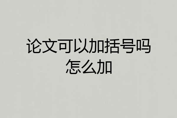 论文可以加括号吗怎么加