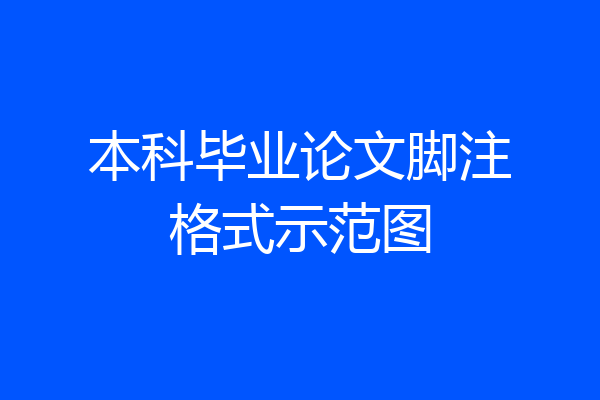 本科毕业论文脚注格式示范图