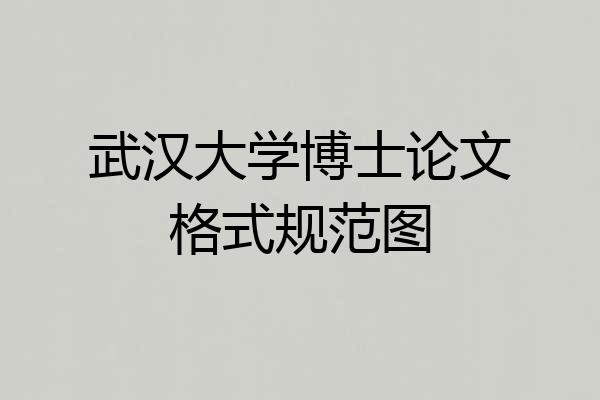 武汉大学博士论文格式规范图