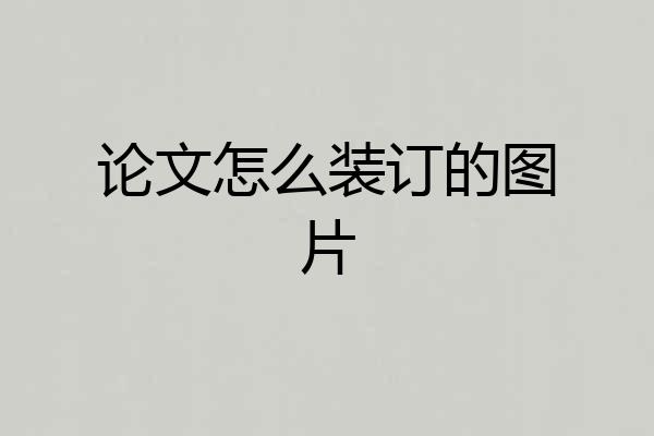 论文怎么装订的图片