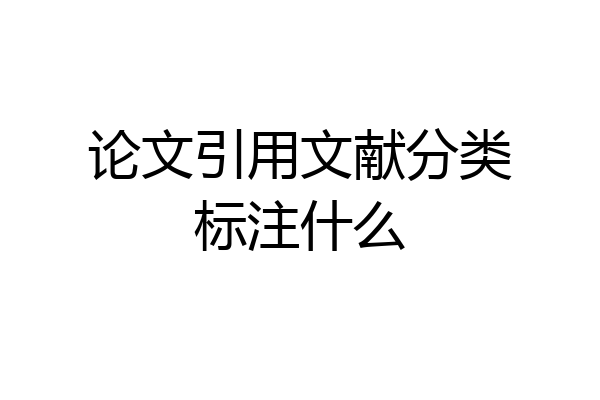 论文引用文献分类标注什么