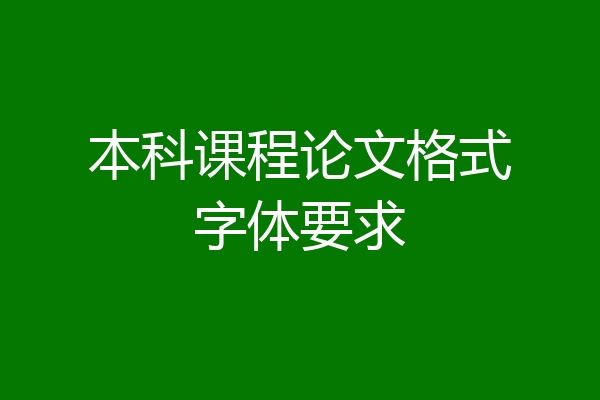 本科课程论文格式字体要求