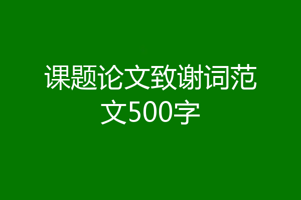 课题论文致谢词范文500字