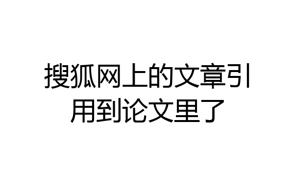 搜狐网上的文章引用到论文里了