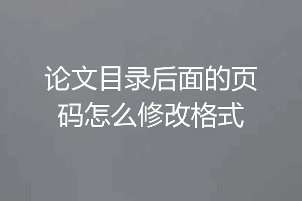 论文目录后面的页码怎么修改格式