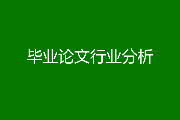 毕业论文行业分析