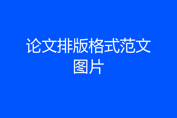 论文排版格式范文图片
