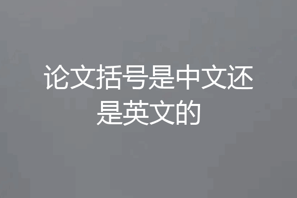 论文括号是中文还是英文的