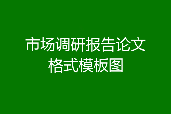 市场调研报告论文格式模板图