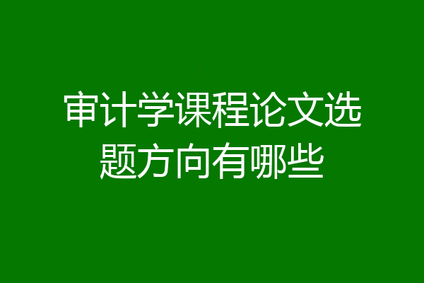 审计学课程论文选题方向有哪些