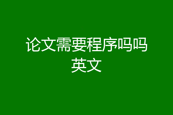 论文需要程序吗吗英文