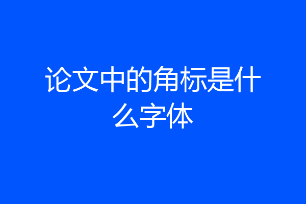 论文中的角标是什么字体