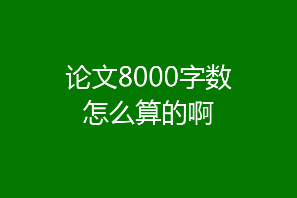 论文8000字数怎么算的啊