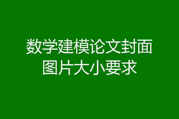 数学建模论文封面图片大小要求