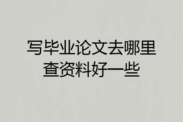 写毕业论文去哪里查资料好一些