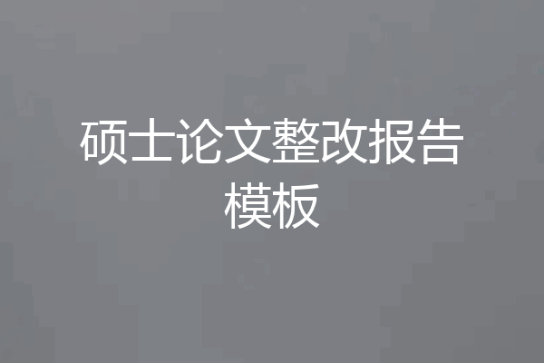 硕士论文整改报告模板