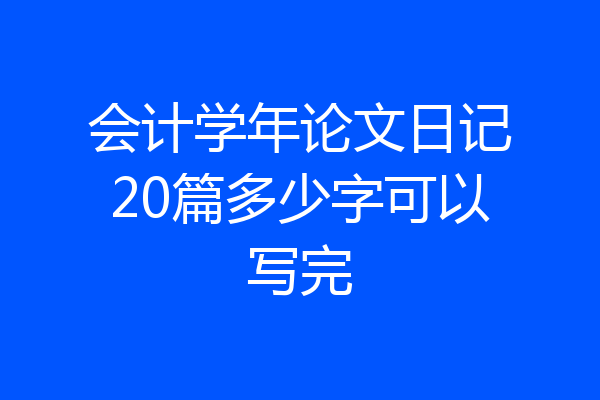会计学年论文日记20篇多少字可以写完