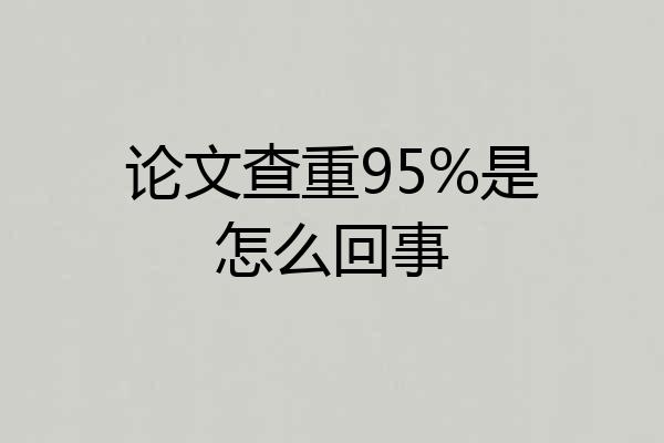 论文查重95%是怎么回事