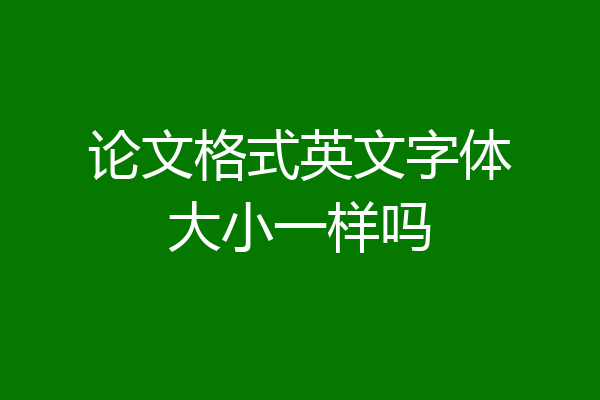 论文格式英文字体大小一样吗