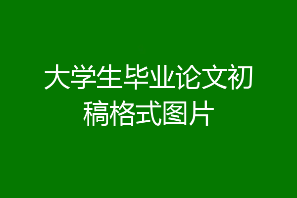 大学生毕业论文初稿格式图片
