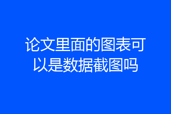 论文里面的图表可以是数据截图吗