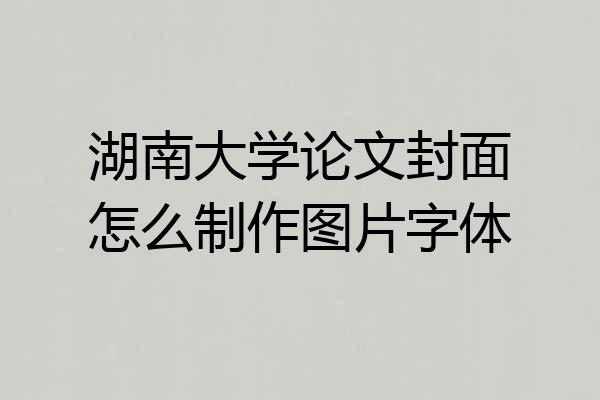 湖南大学论文封面怎么制作图片字体