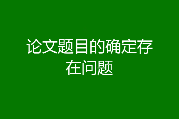 论文题目的确定存在问题