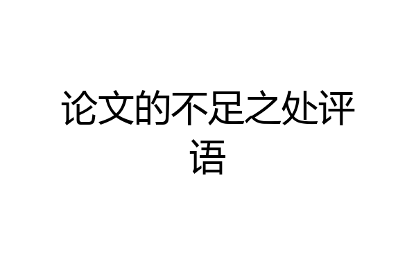 论文的不足之处评语
